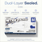 BEASTEK Nitrile Exam Gloves 4Mil Powder-Free Disposable Blue Violet 100Ct M