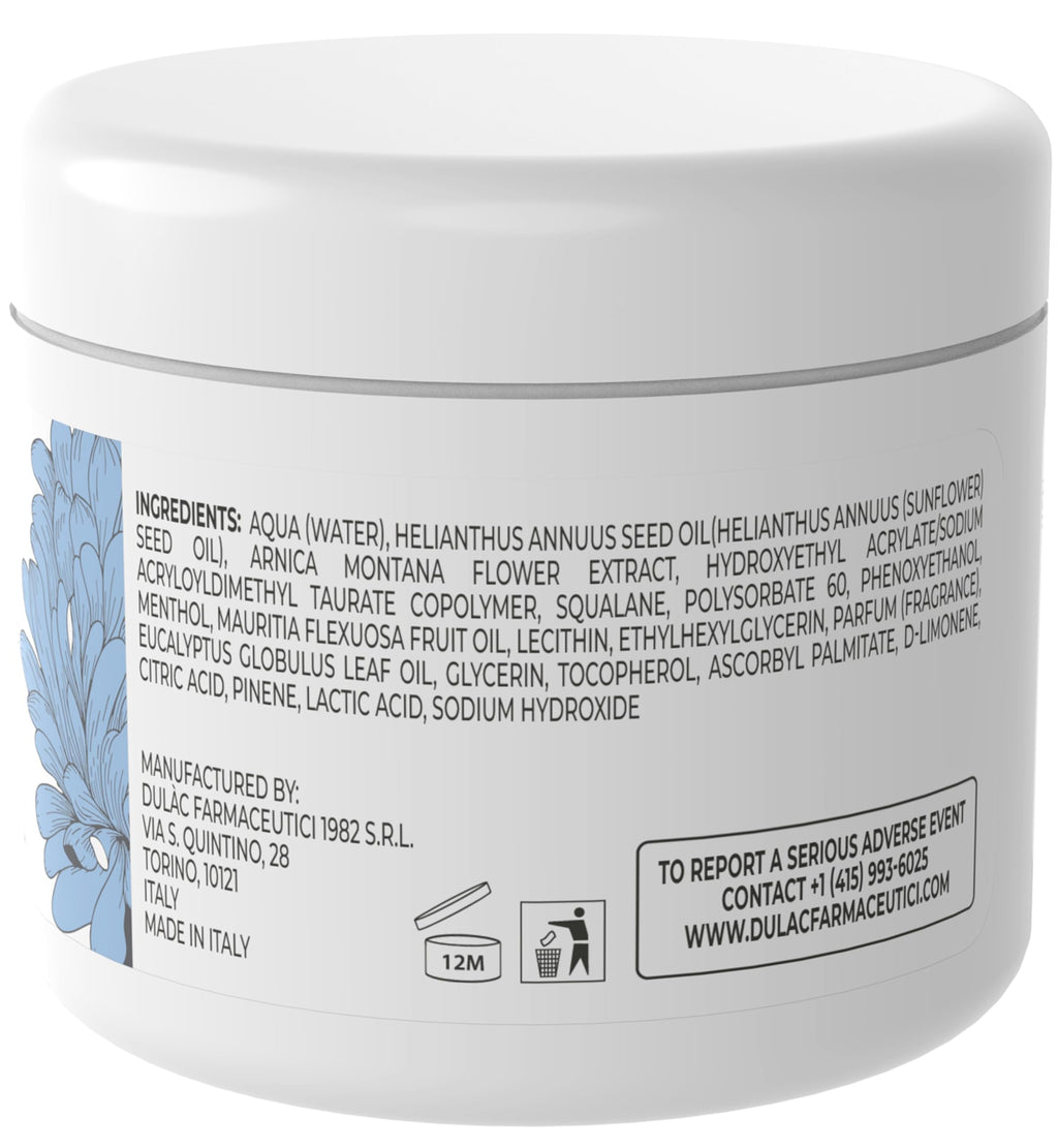 Arnica 35 – Arnica Cream Refreshing Effect, 250 ml, with 35% Organic Extracts, Provides Relief to Muscles, Joints, Neck, and Back, Massage Cream with Peppermint and Eucalyptus, Made in Italy
