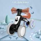 WETIFY Colorful Lighting Baby Balance Bike Toys for 1 Year Old Boy Gifts, 10-36 Month Toddler Balance Bike, No Pedal 4 Silence Wheels & Soft Seat First Bike, One Year Old Boy Birthday Gift.