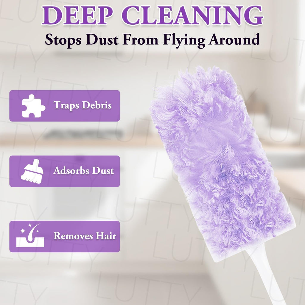 60 Count 360° Heavy Duty Duster Refills Compatible with Swiffer Purple