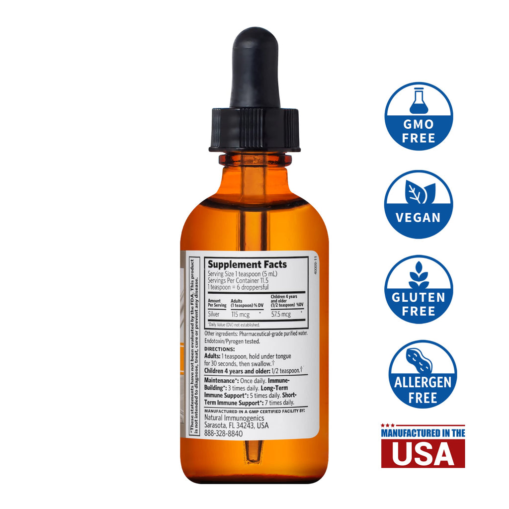 Argentyn 23 Professional Immune Support - Colloidal Silver, Bio-Active Silver Hydrosol, 23 ppm, Liquid Dropper, 2 Fl Oz (59 mL)