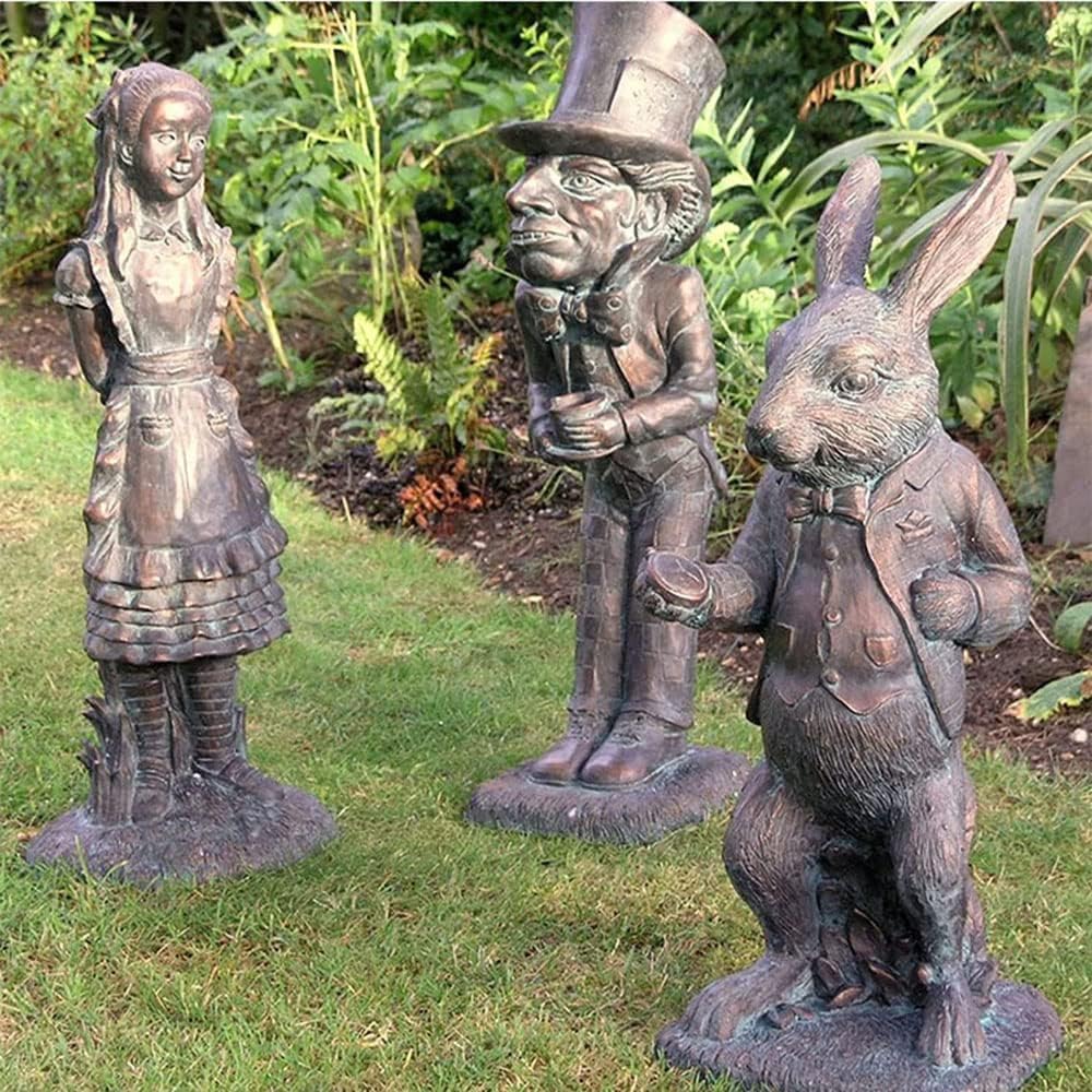 lycss 5 Pack Resin Whimsical Fairy Garden Statue Set