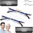 Geteyecare Pro Glasses, Upgraded Blue Light Blocking Reading Glasses, Auto Focus Glasses Self Adjusting Unisex (Gold+Silver)