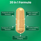 Free Life Labs WoundWorx Nutrition-Scar and Surgery Support, Wound Care, General and Plastic Surgery, Healing Support, Amino Acids, Collagen, Probiotics, Turmeric, Bromelain-90 caps