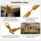 Over The Table Rod Stand with Clamps, Gold Table Arch Stand with Clamps