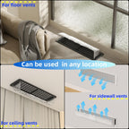 Magnetic Air & Heat Deflectors, 9”-15.5” Adjustable Vent Deflector for Sidewall, Ceiling Registers and Floor Vents (2 Pack)