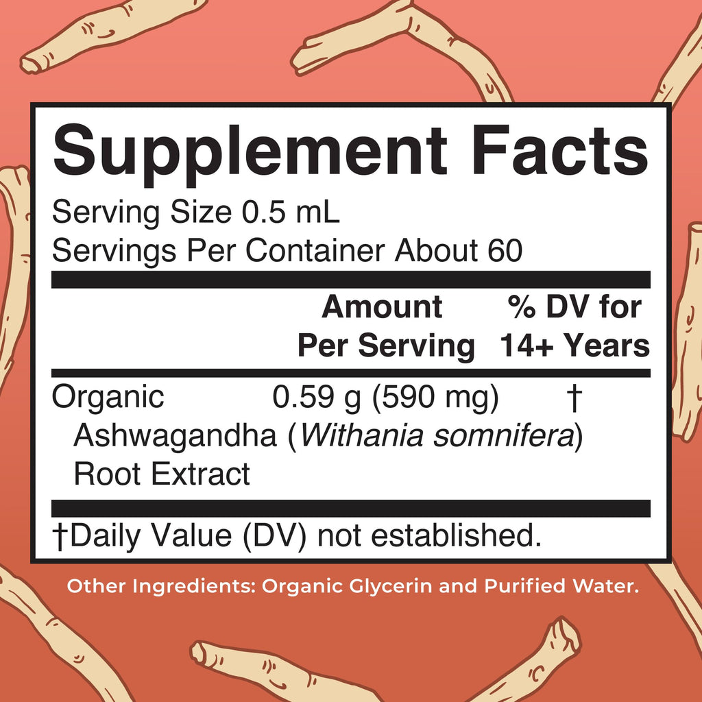 MaryRuth Organics Ashwagandha Root | USDA Organic Ashwagandha Liquid Drops | Stress Relief, Natural Calm, Relaxation and Mood Support Supplement | Adaptogenic | Nervine | Vegan | Non-GMO | 60 Servings