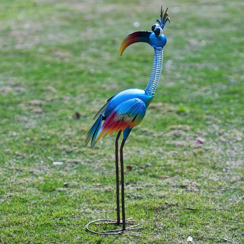 DREAMSOUL Metal Bird Garden Statues 30" Funny Patio Lawn Decor