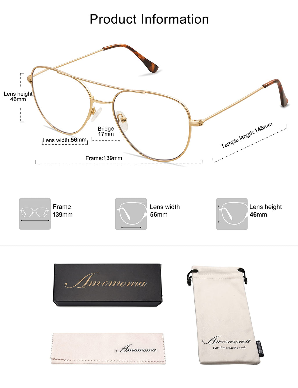 3-Pack Retro Aviator Reading Glasses for Men Women Trendy Square Blue Light Blocking Computer Readers Metal AM6092 Mix (+2.00 Magnification Strength)