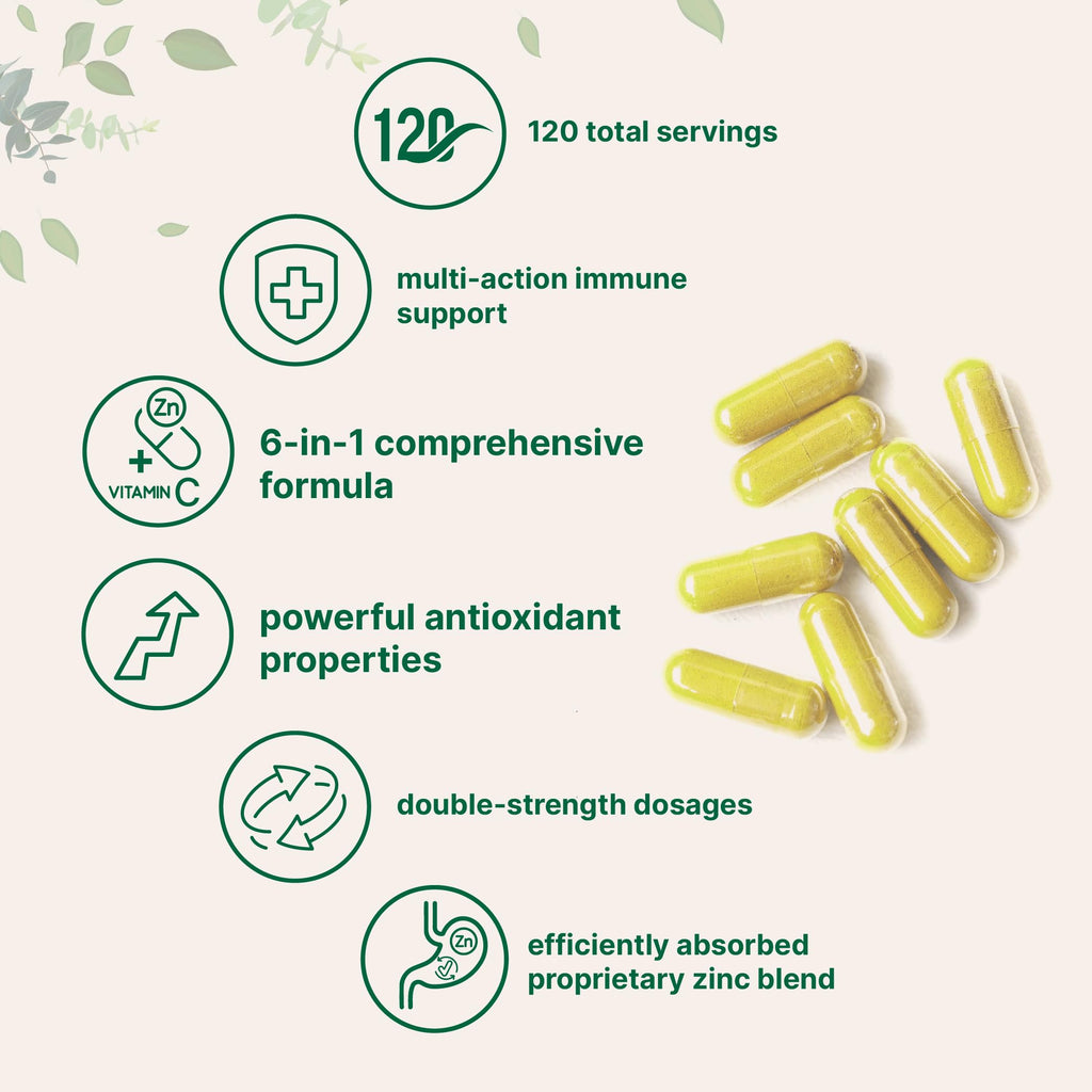 Micro Ingredients Quercetin with Vitamin C and Zinc, 240 Capsules | Quercetin 500mg, Vitamin C 500mg, Zinc 50mg (Picolinate, Citrate, Glycinate, Gluconate) | Complete Immune Support Supplements