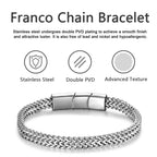 LUCKY2+7 Bracelets for Men-Stainless Steel Magnetic Clasp Franco Chain Mens Bracelet