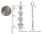 SPUNKYsoul Boho Round Minimalist 3 or 4 Statement Circle Disc Drop Dangle Earrings in Gold and Silver, Trendy Casual Everyday Chic Fashion Jewelry for Women, Gift Giving (Silver)