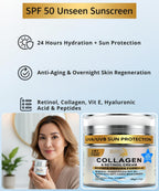 Anti-Aging Face Moisturizer for Face, Face Moisturizer with SPF, Collagen, Retinol, Hyaluronic Acid Cream, Age-Defying, Lift & Firm Cream, Sunscreen for Face, Lotion, Great for Dry, Aging Skin 1.7oz