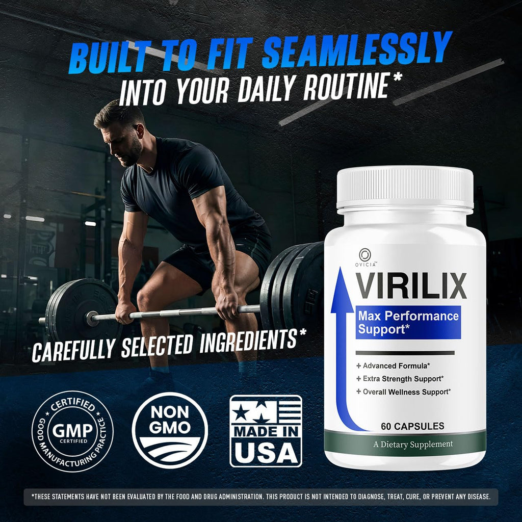 Virilix Capsules - Virilix Advanced Support Formula Pills All Natural Ingredients Maximum Strength, Daily Premium Vitamins for Overall Health & Wellness Reviews, 60 Capsules for 1 Month
