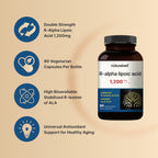 NatureBell R-Alpha Lipoic Acid - 90 Capsules - Delivers 1,200mg R-ALA Per Serving - Antioxidant & Cellular Energy Support* - Stabilized R-Isomer ALA - Non-GMO & Gluten-Free