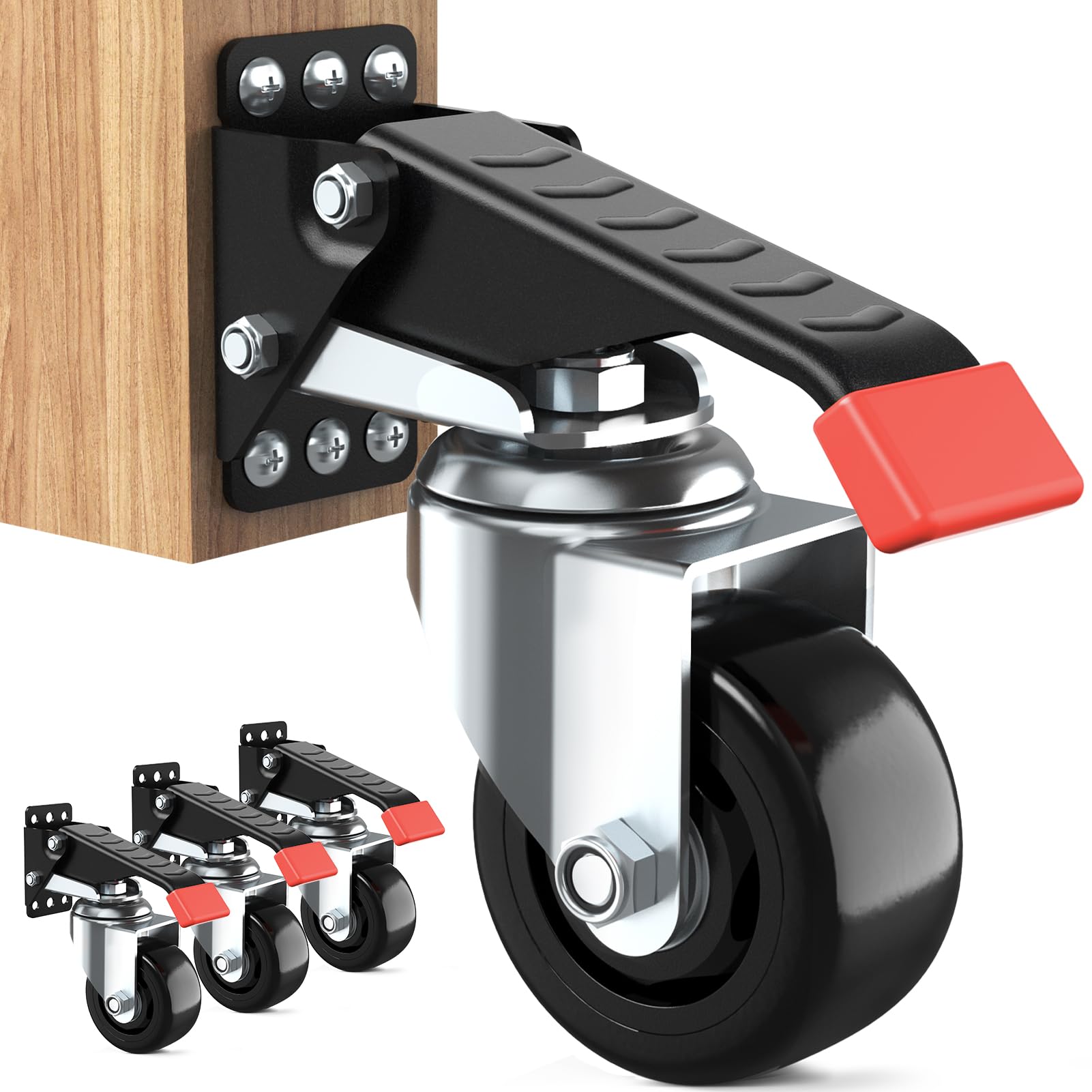 SPACEKEEPER Workbench Casters kit 920 Lbs- Retractable Casters, 4 Pack