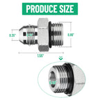 Racewill 10 Pack Hydraulic Hose Adapter Fittings: 1/2" JIC 37° Male x #10 SAE/ORB Male, Straight Tube Fitting Kits with Protection Cover
