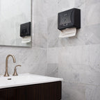 Mind Reader Paper Towel Dispenser, Tri-Fold Towel Holder, Restroom, Wall Mount, Bathroom, Black