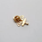 Real Metal Quimbaya Flyer Pin Real 24K GP Pre-Colombian Ancient Alien Artifact Lapel, Hat, Jacket or Backpack Pin