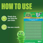 Green Gobbler Drain Cleaner & Deodorizer FRESH SCENT Sticks for Toilet Tanks, Sinks, Bathtub Drains, Washing Machine Drains and Garbage Disposals - 24 Pieces