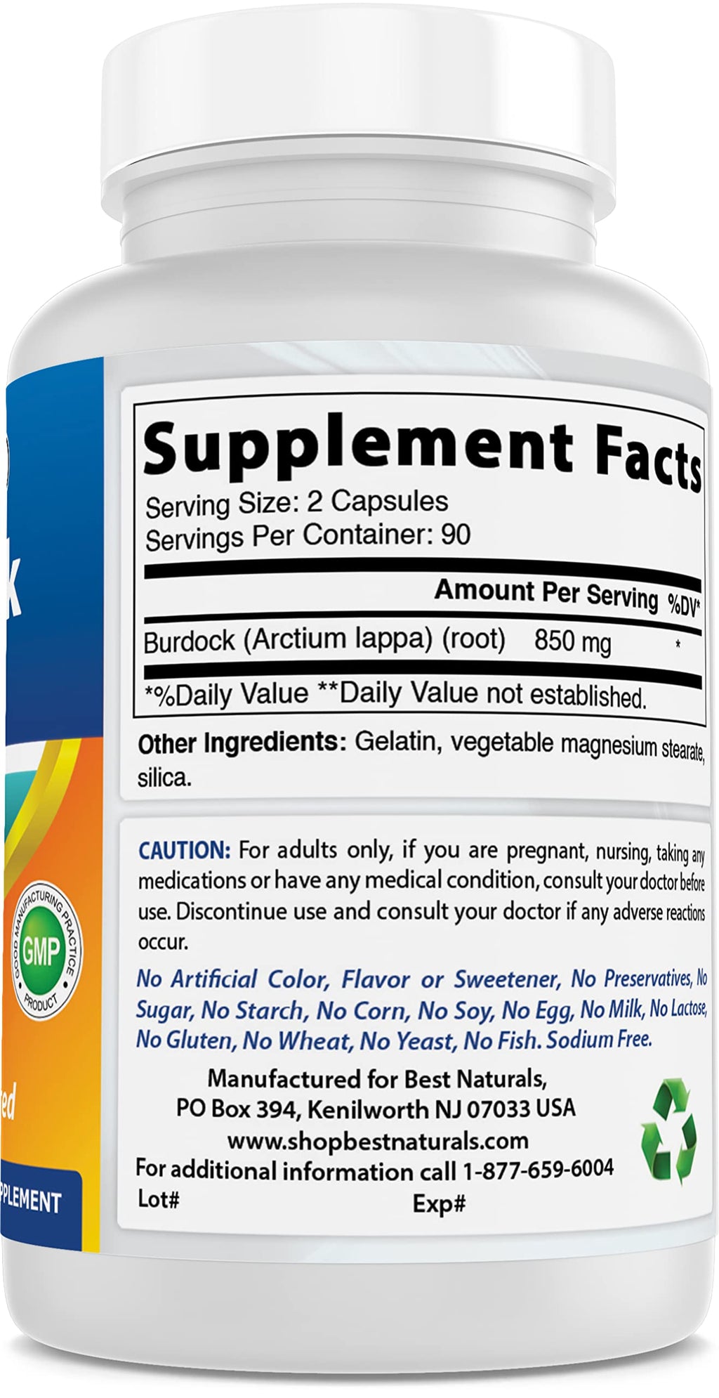 Best Naturals Burdock Root 425 mg 180 Capsules (180 Count (Pack of 3))