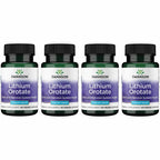 Swanson Lithium Orotate Mood and Memory Support Supplement for Stress-Prone Adults Seeking Emotional Wellness - 5 mg Elemental Lithium (60 Veggie Capsules, 4 Pack)