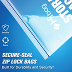 3 Gallon Extra Large Zippered Plastic Bags for Storage, 16'' x 18'', Clear Storage Bags for Clothes, Extra Thick 30 pack
