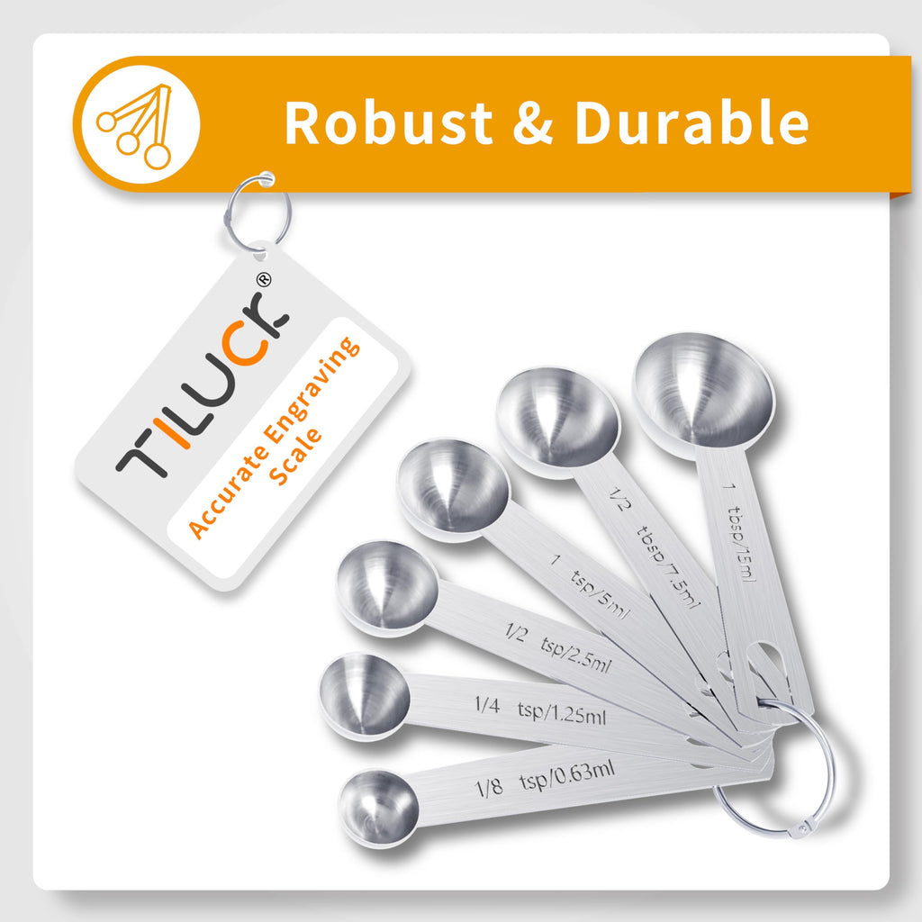 TILUCK Stainless Steel Measuring Cups & Spoons Set, Cups and Spoons