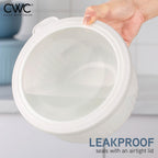 COOK WITH COLOR Prep Bowls with Lids- Wide and Deep Nesting Plastic Small Mixing Bowl Set with Lids, 8 Piece Set - Deep Bowls, Blue/Grey