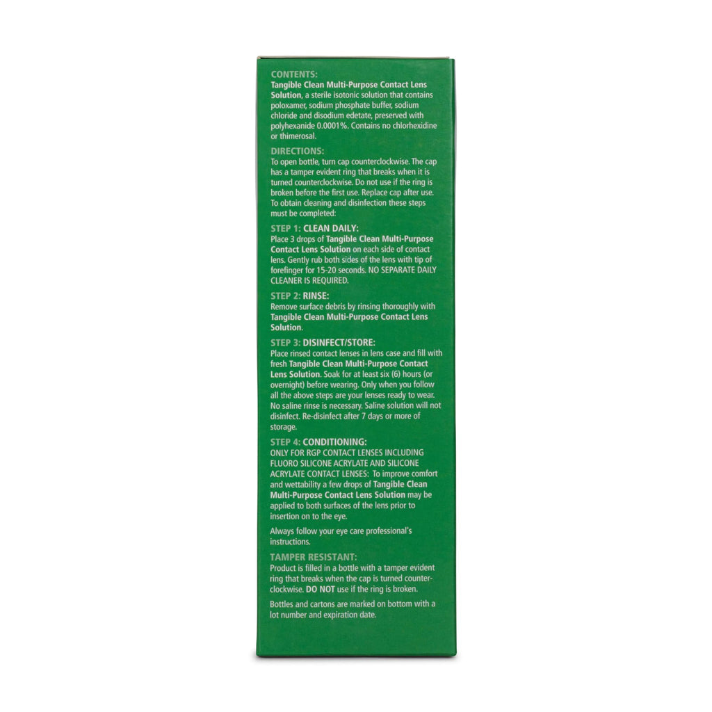 Tangible Clean Multi-Purpose Contact Lens Solution for Scleral and Gas Permeable Contact Lenses, with Lens Case, 12 Fl Oz