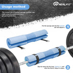 NEALFIT Barbell Pad Squat Pad for Squats���Squat Bar Pad���Great for Weightlifting,Lunges and Hip Thrusts���Foam Sponge Pad���Fit Standard and Olympic Bars Perfectly (Light Blue)