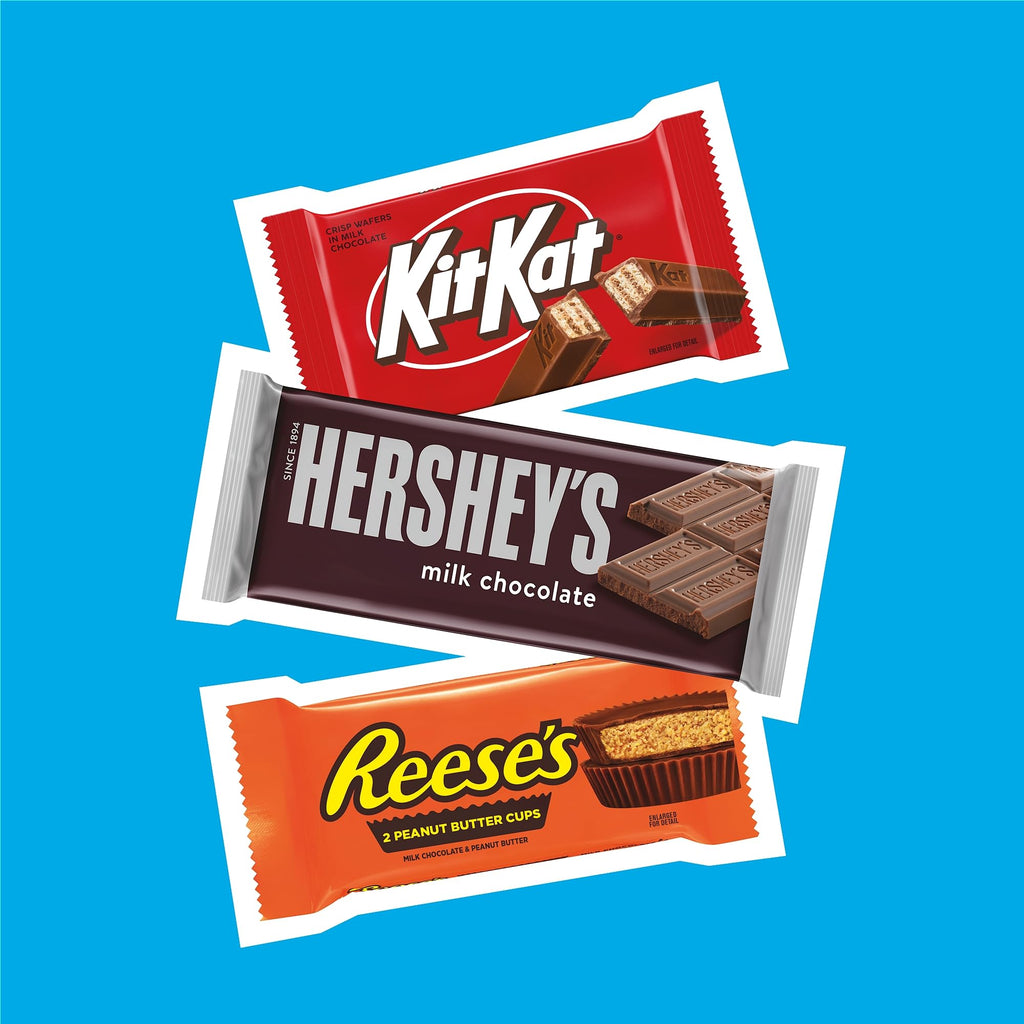 HERSHEY'S, KIT KAT & REESE'S Milk Chocolate Variety Box, 18 ct