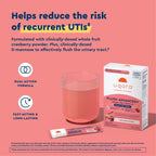 Uqora Flush Advanced+ - Helps Reduce Risk of Recurrent UTI** - with Cranberry, D-Mannose, Vitamin C, Vitamin B6 & Potassium - Gluten-Free & Vegan - Triple Berry Flavor - 10 Packets (1 Pack)