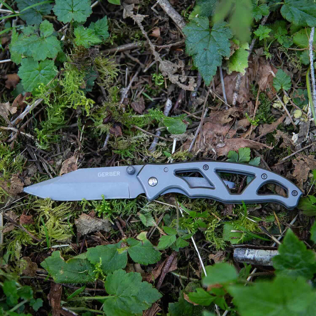 Gerber Gear Paraframe I EDC Folding Pocket Knife, 3" Fine Edge with Safety Frame Lock, Stainless Steel, Grey
