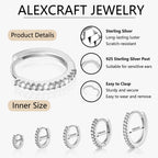 Small Silver Hoop Earrings for Women- Huggie Hoops Cartilage Earring Set