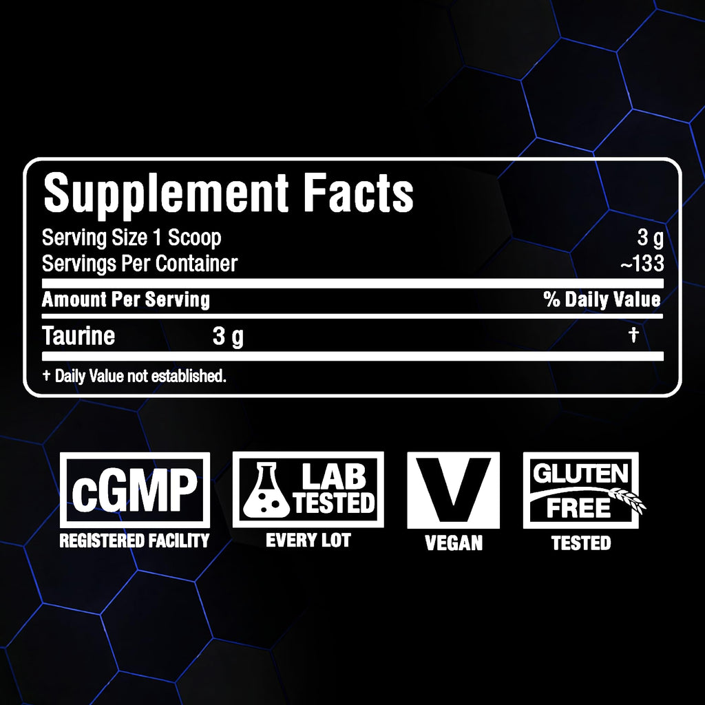 ALLMAX Essentials Taurine - 400 g Powder - Cell Volumizer - Improves Focus & Energy - Vegan - 133 Servings