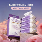 HICC PET Cleaning Deodorizing Wipes for Dogs & Cats, Vet Recommended Plant-Based Pet Grooming Wipes, Fermented Coconut Oil Grooming Paws, Body and Butt, Family Size Supply 400 Count, Rose