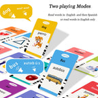 Startcan Spanish & English Talking Flash Cards for Toddlers 1 2 3 4 5 6, Audible Toys for Kids to Learn Spanish - 258 Cards and 516 Words(Pink)