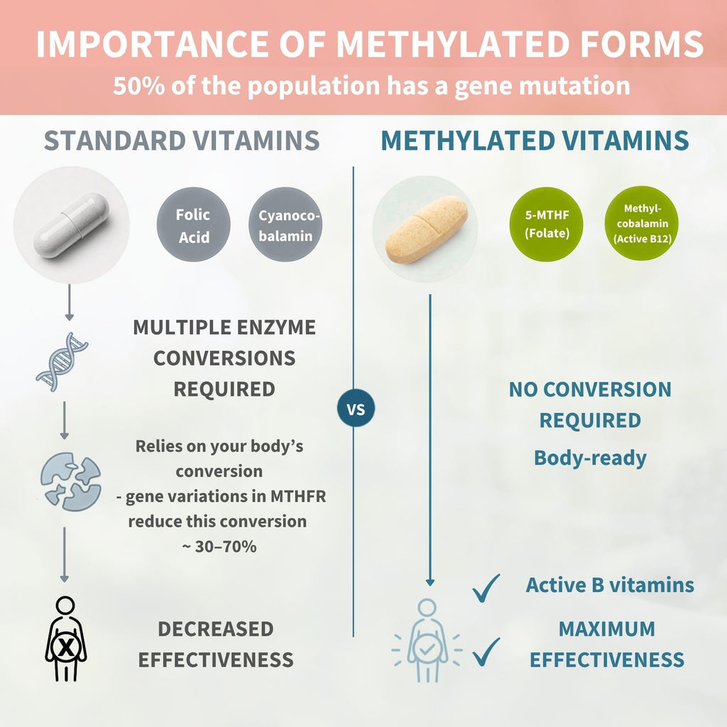 Igennus Methylated Multivitamin for Women 50+, Calcium & Magnesium for Bone Support, Sustained Release & Active B-Vitamins, Iron-Free Formula, Antioxidant Support, Clean Label, 60 Tablets