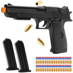 DaoDaoZhu Soft Bullet Toy Gun Pistol Shell Ejecting, Fake Prop Gun Black