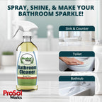 PROSOL WORKS Bathroom Cleaner 16 oz - Daily Cleaning Spray for Shower Curtain, Sink, Shower, Tile, Bathtub, & Toilet Bowl Cleaners Revealing Natural Shine & Refreshing Scent- Safe on All Surface