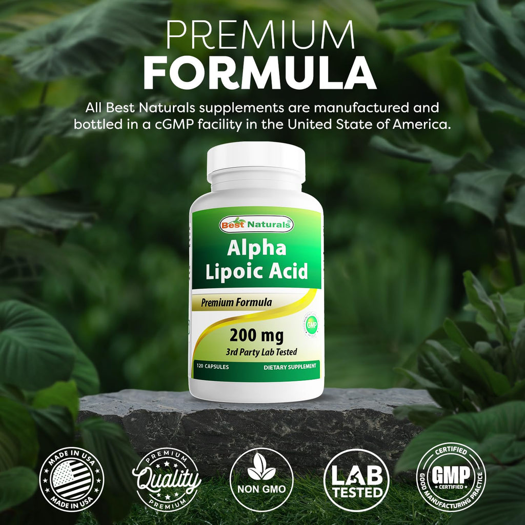 Best Naturals Alpha Lipoic Acid 200 Mg 120 Capsules (120 Count (Pack of 3))