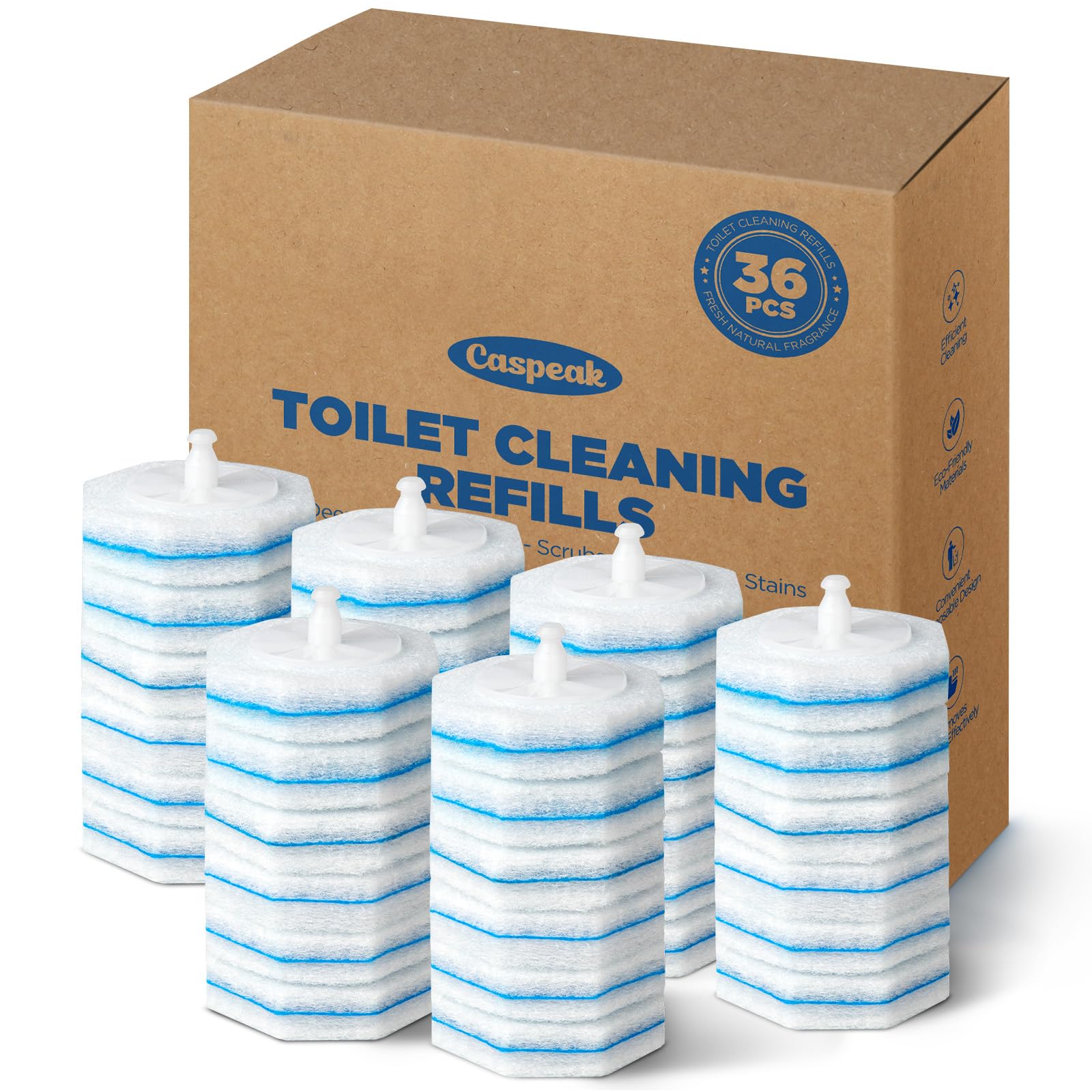 36 Count Toilet Wand Refills For Clorox Toilet Wand, 5X Cleaning Power Toilets Bowl Cleaners With Exclusive Formula, High-Density Disposable Toilets Brush Scrubber - No Falling Apart, Fresh Fragrance