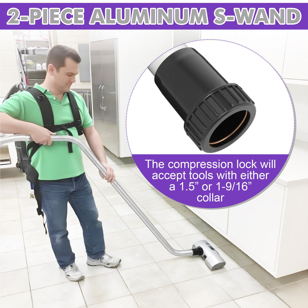 1 Pack Aluminum Vacuum S-Wand Replacement Compatible with Proteam,Silver