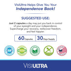 VisiUltra Eye Health Supplement ��� 14 Essential nutrients for Clear Vision, Blue Light Protection, and Long-Term Eye Health. Supports Clarity and Eye Wellness. 60 Capsules. (1 Pack)