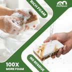 Metflavor Plant-Based Natural Kitchen Sponges,Biodegradable Non-Scratch Cellulose & Coconut Walnut Scrubber Sponge, Eco-Friendly & Sustainable (48 Pack)