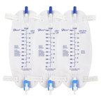 Easy-Tap Leg Bag Urinary Drainage Bag, 1000ml, Anti-Reflux Valve, Cloth Straps, Easy Flip Drain (Pack of 3)