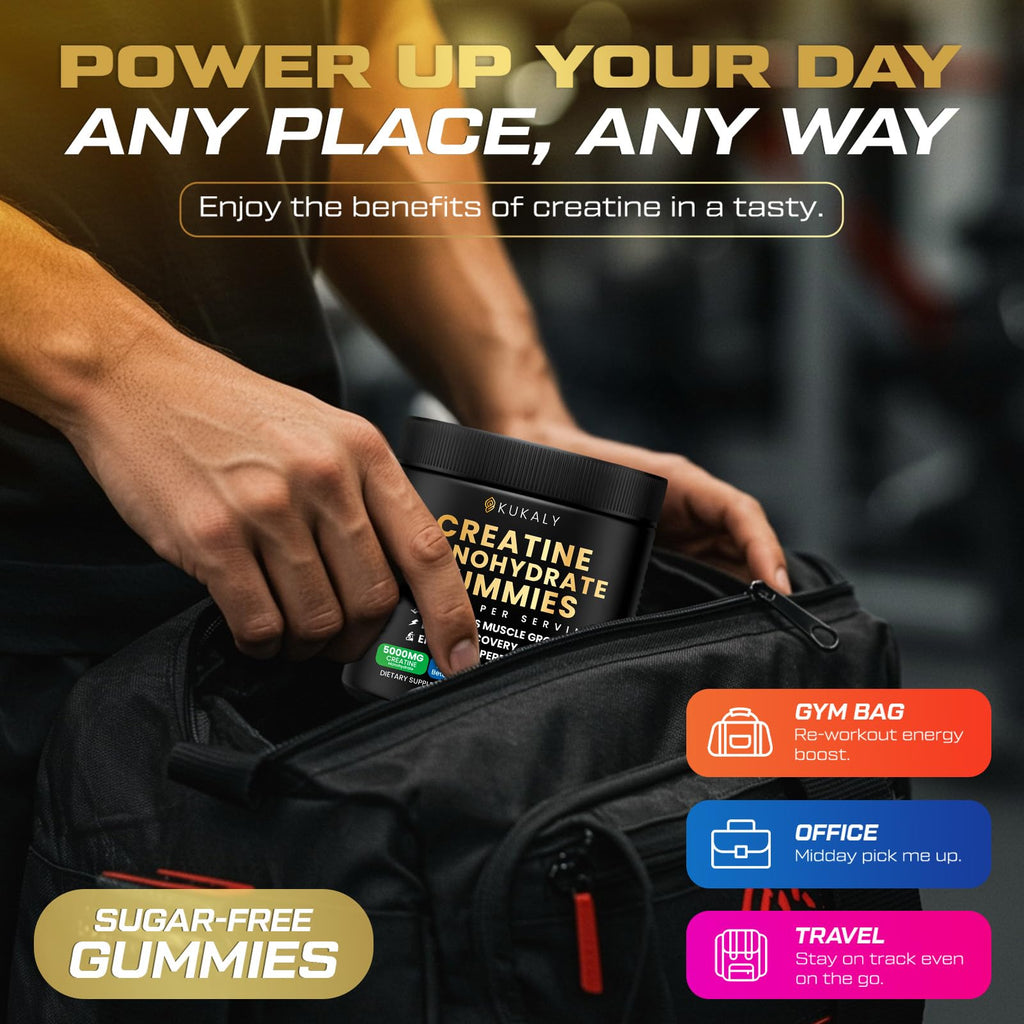 ZyterX Creatine Monohydrate Gummies for Men & Women, 9000MG Creatine Gummies Sugar Free with L-Taurine, BCAA 2:1, B12 B6 for Boost Strength, Focus & Endurance, Vegan, Non-GMO, Pineapple 120pcs