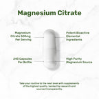 DEAL SUPPLEMENT Magnesium Citrate 500mg, 240 Capsules | Easily Absorbed, Purified Trace Mineral – One a Day, Non-GMO