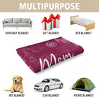 GiltGlimmer Mom Birthday Gifts, Mom Floral Blanket Burgundy, 60" x 50"